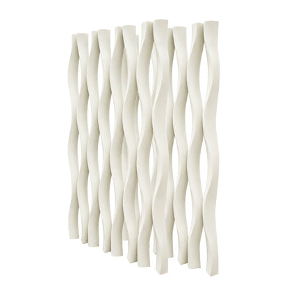 Pack 10 Painéis Parede 3D de Poliuretano Rígido PU HD Wave Board Bege 120x60cm - Revestimento Decorativo Interior e Exterior