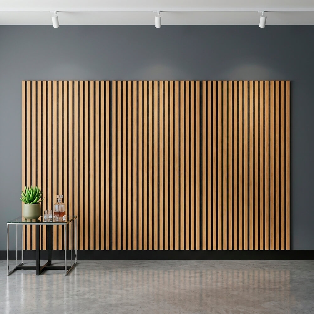 Pack 4 Panel Acústico de Pared Rectangular Roble Natural - Calm 120x60x2cm