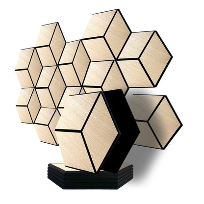 Pack Panel Acústico de Pared Hexagonal Madera Claro - Helsinki