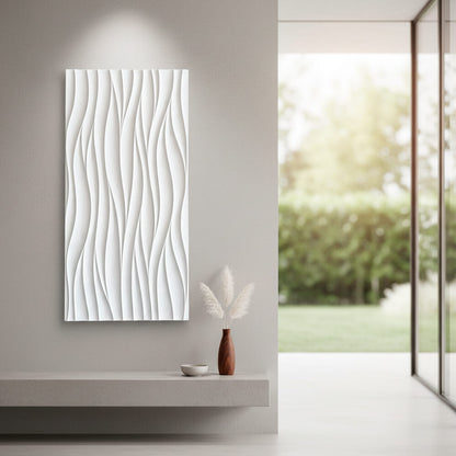 Pack 22 Painéis Parede 3D de Poliuretano Rígido PU HD Geometry Série D Branco 120x60cm - Revestimento Decorativo Interior e Exterior