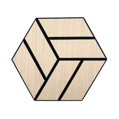 Pack 10 Panel Acústico de Pared Hexagonal Madera Claro - Reykjavik 30x30x1cm