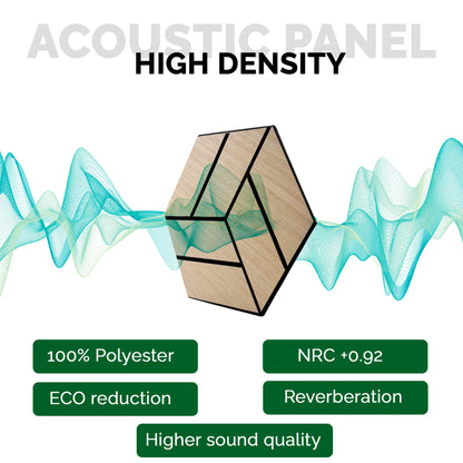 Pack 10 Panel Acústico de Pared Hexagonal Madera Natural - Stavanger 30x30x1cm