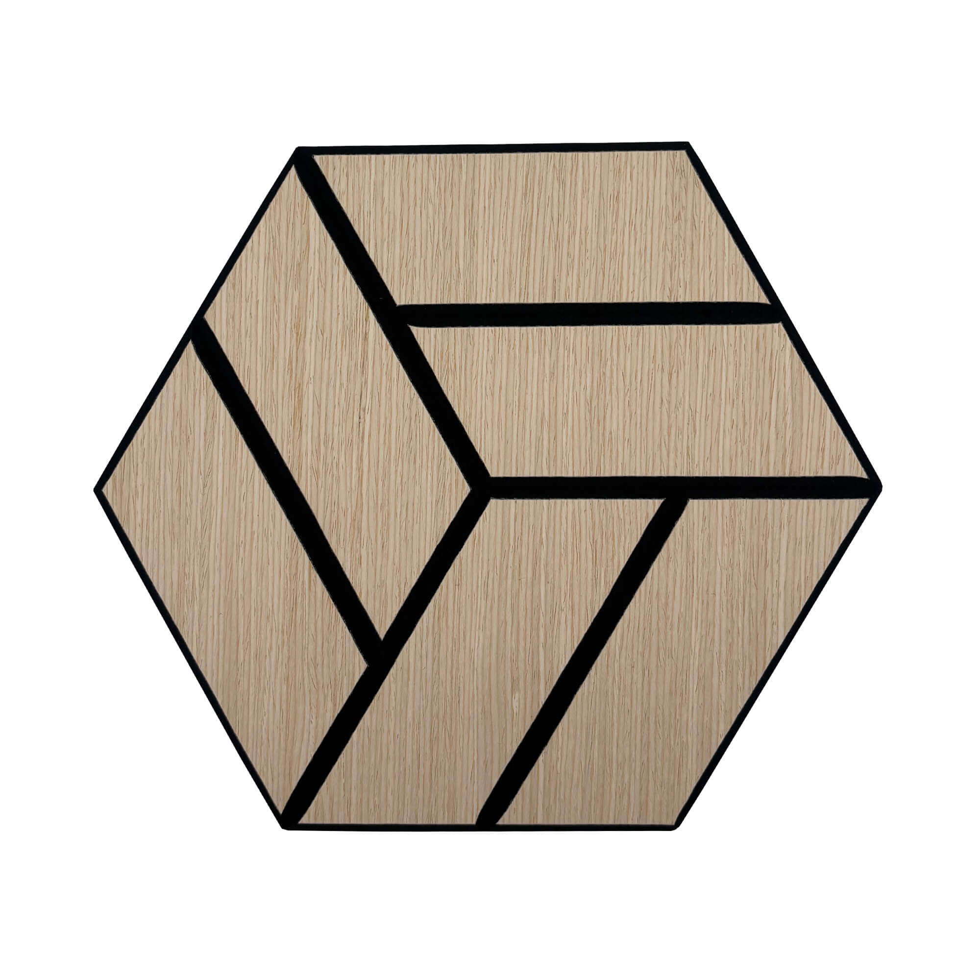 Pack 10 Panel Acústico de Pared Hexagonal Madera Natural - Stavanger 30x30x1cm