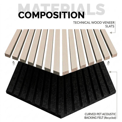 Pack 4 Panel Acústico de Pared Rectangular Roble Claro - Soft 120x60x2cm