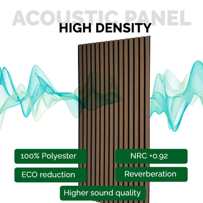 Pack 4 Panel Acústico de Pared Rectangular Roble Oscuro - Fog 120x60x2cm
