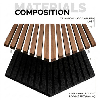 Pack 4 Panel Acústico de Pared Rectangular Roble Oscuro - Fog 120x60x2cm