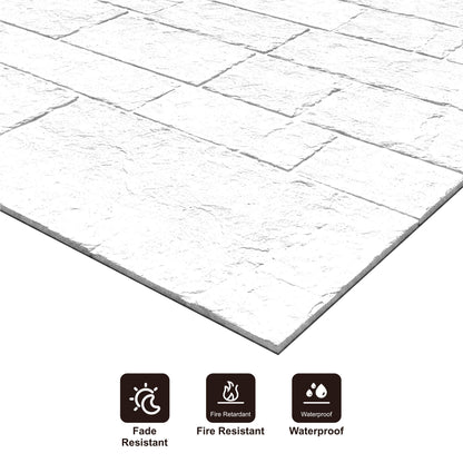 Panel Mural de Piedra Flexible Natural Arezzo Blanco 120x60cm - Revestimiento Pared impermeable