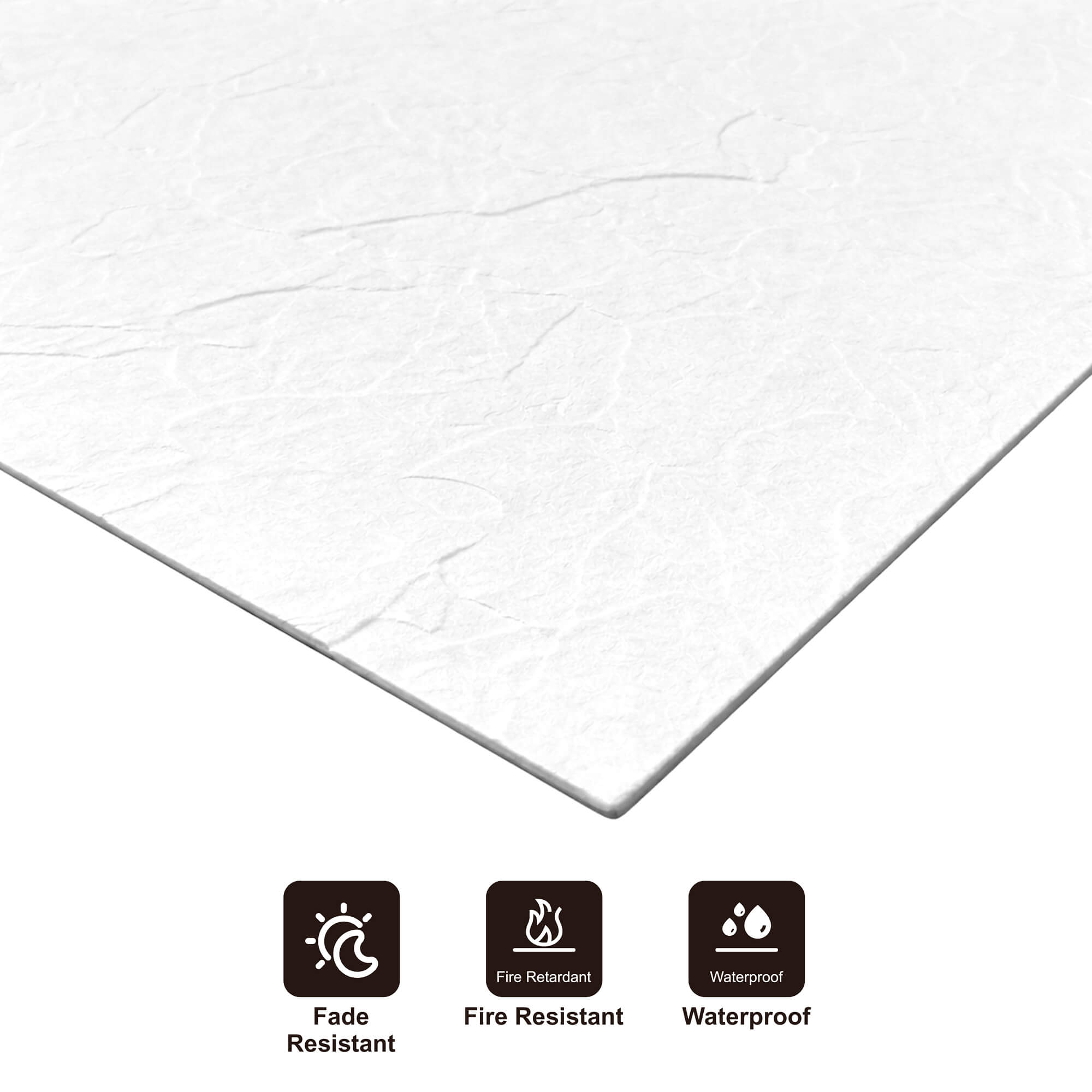 Panel Mural de Piedra Flexible Natural Florencia Blanco 118x58cm - Revestimiento Pared impermeable