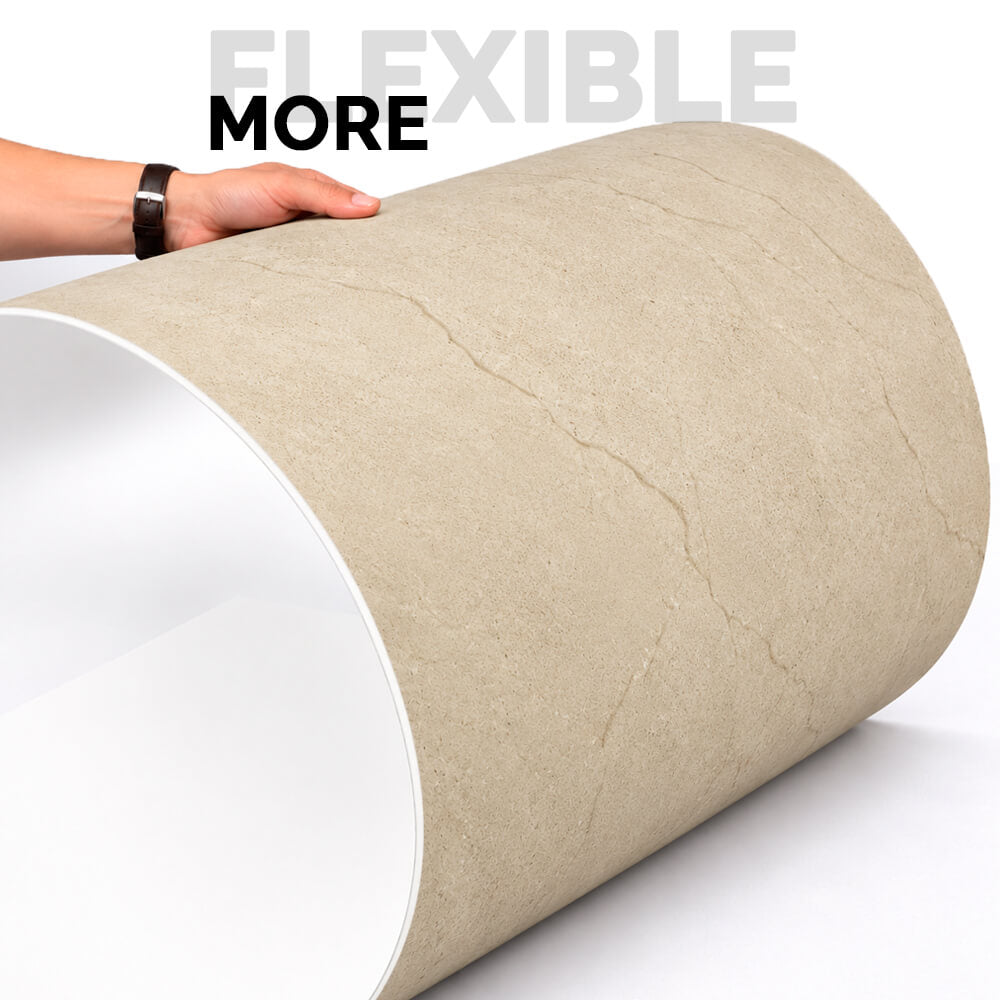 Wandpaneel aus flexiblem Naturstein Slim Florencia Hellbeige 120x60 - Wasserdichte Wandverkleidung