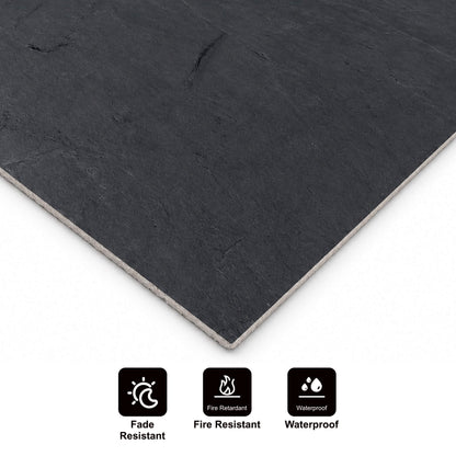 Panneau Mural en Pierre Flexible Naturelle Slim Florencia Noir 120x60 - Revêtement Mural Imperméable