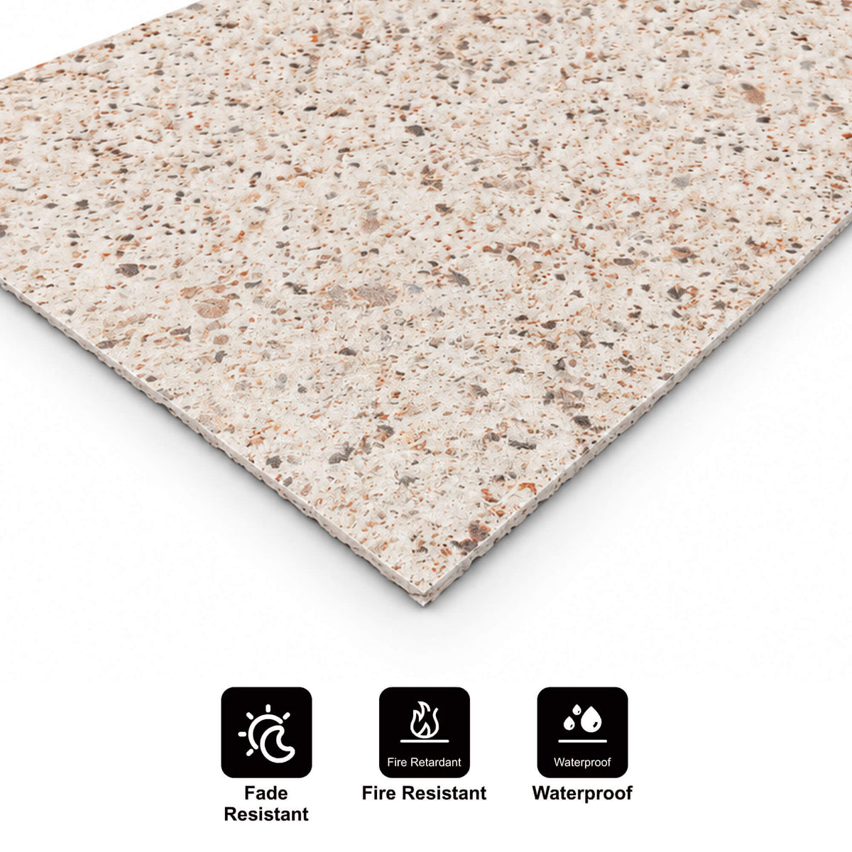 Wandpaneel aus flexiblem Naturstein Slim Granite Beige 120x60 - Wasserdichte Wandverkleidung