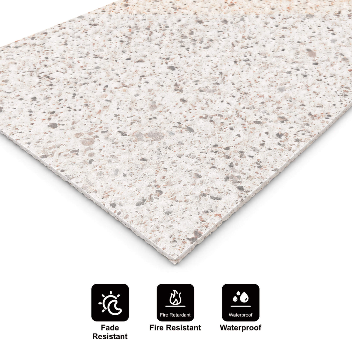Panneau Mural en Pierre Flexible Naturelle Slim Granite Blanc 120x60 - Revêtement Mural Imperméable
