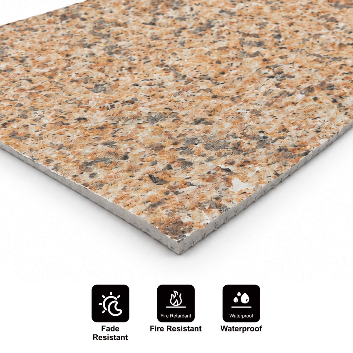 Natural Slim Granite Gold Flexible Stone Wall Panel 120x60 - Waterproof Wall Cladding