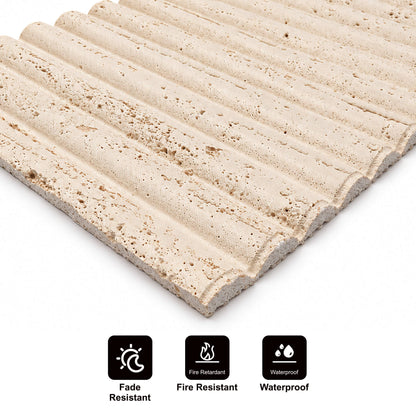 Panel Mural de Piedra Flexible Natural Slim Pompeya Beige 120x60