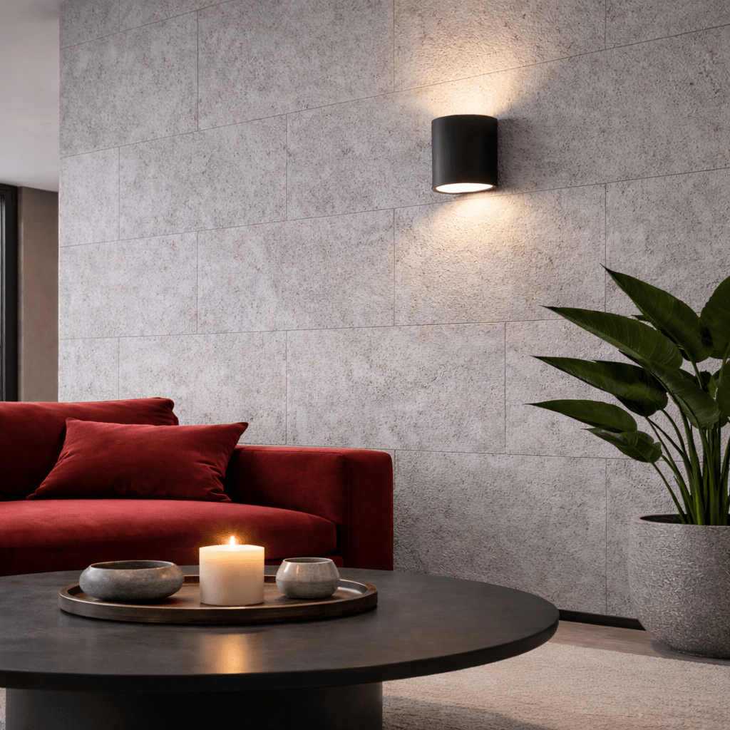 Panel Mural de Piedra Flexible Natural Roma Gris 120x60cm - Revestimiento Pared impermeable