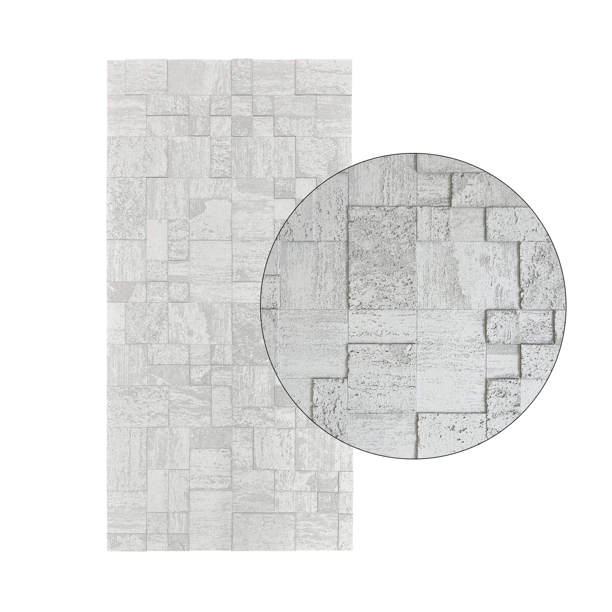Panel Mural de Piedra Flexible Natural Siena Travertine Gris 120x60cm - Revestimiento Pared impermeable