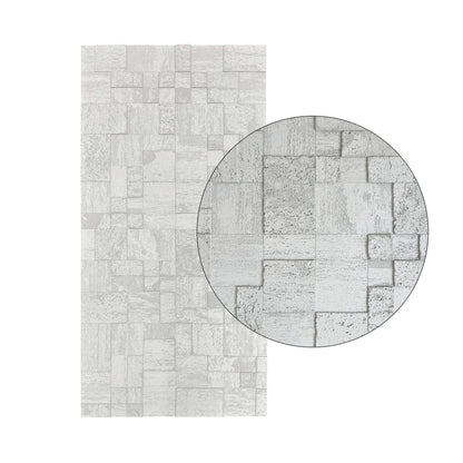 Panel Mural de Piedra Flexible Natural Siena Travertine Gris 120x60cm - Revestimiento Pared impermeable