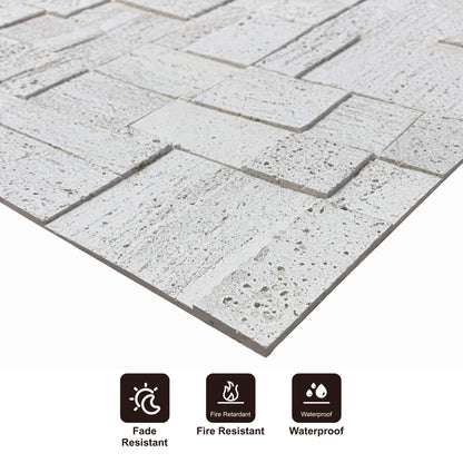 Panel Mural de Piedra Flexible Natural Siena Travertine Gris 120x60cm - Revestimiento Pared impermeable