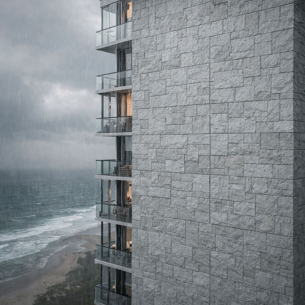 Panel Mural de Piedra Flexible Natural Siena Travertine Gris 120x60cm - Revestimiento Pared impermeable