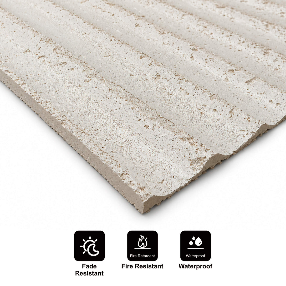 Panneau Mural en Pierre Flexible Naturelle Slim Trento Beige 120x58 - Revêtement Mural Imperméable