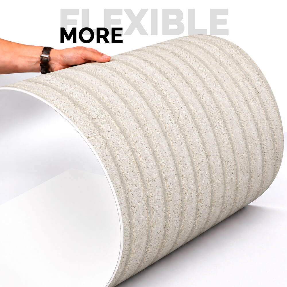 Panneau Mural en Pierre Flexible Naturelle Slim Trento Beige 120x58 - Revêtement Mural Imperméable