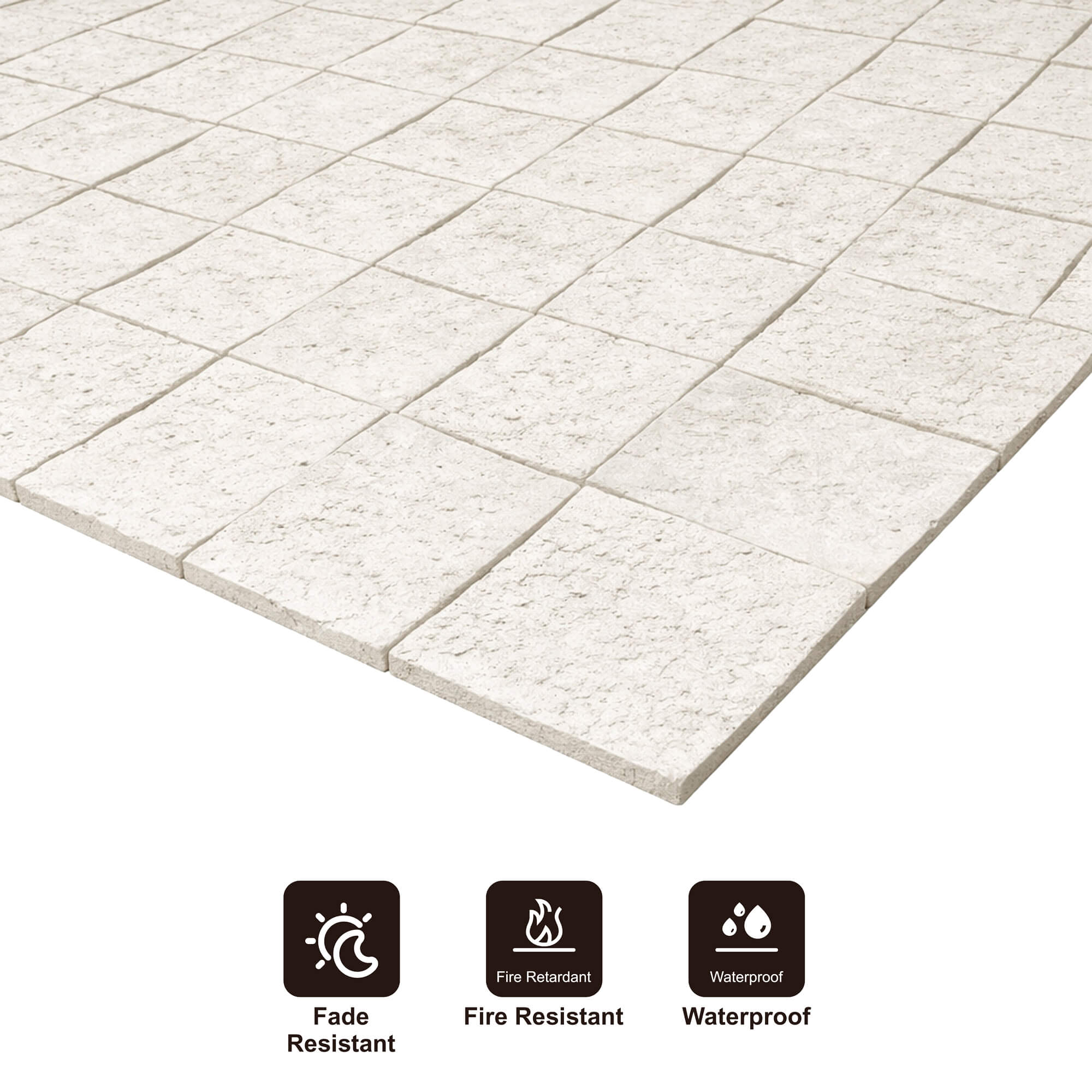 Panel Mural de Piedra Flexible Natural Trieste Mosaic Beige 118x58cm - Revestimiento Pared impermeable
