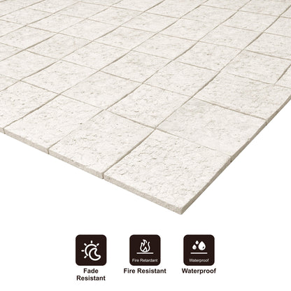 Panel Mural de Piedra Flexible Natural Trieste Mosaic Beige 118x58cm - Revestimiento Pared impermeable