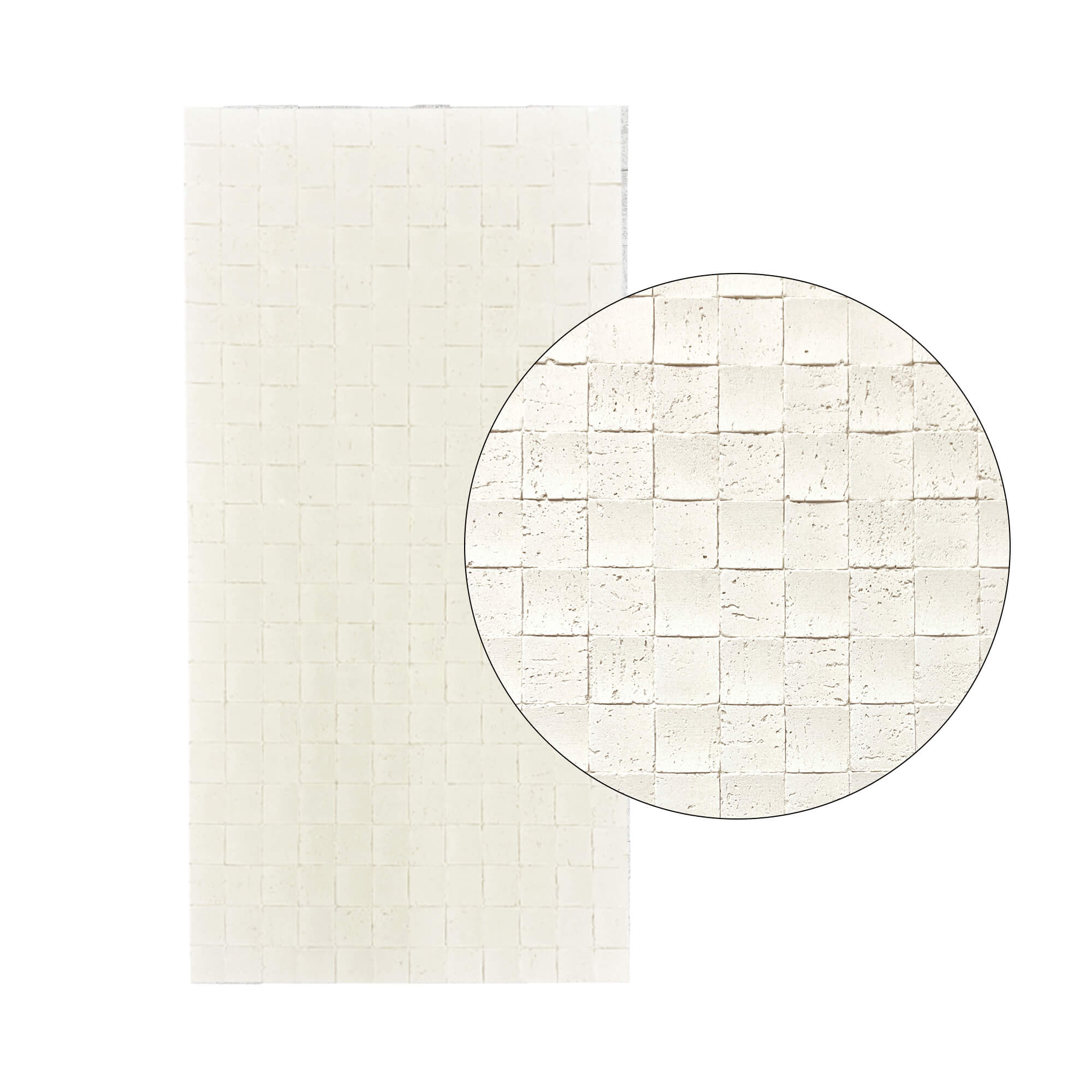 Panel Mural de Piedra Flexible Natural Trieste Mosaic Beige 118x58cm - Revestimiento Pared impermeable