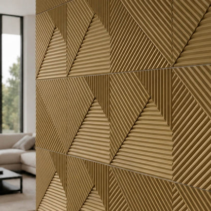 Pack 15 Painéis Parede 3D de Poliuretano Rígido PU HD Geometry Série B Magnolia 120x60cm - Revestimento Decorativo Interior e Exterior