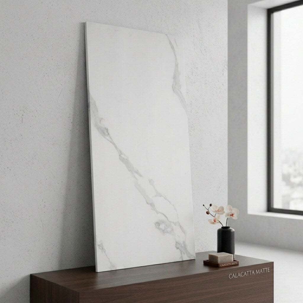 Revestimiento de Pared efecto Mármol Blanco Glaciar 120x60cm - Panel impermeable y fácil instalación