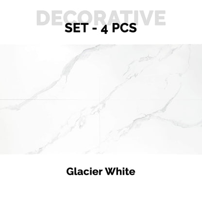 Revestimiento de Pared efecto Mármol Blanco Glaciar 120x60cm - Panel impermeable y fácil instalación