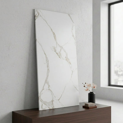 Revestimiento de Pared efecto Mármol Blanco Titanio 120x60cm - Panel impermeable y fácil instalación