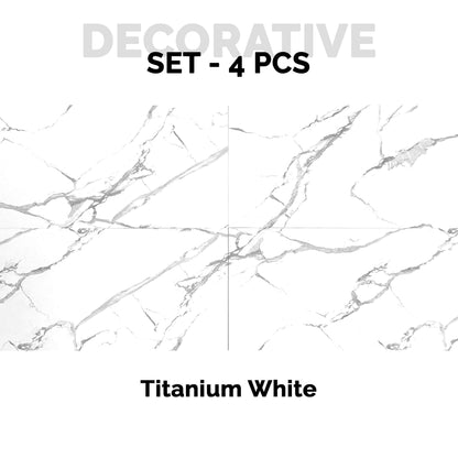 Revestimiento de Pared efecto Mármol Blanco Titanio 120x60cm - Panel impermeable y fácil instalación
