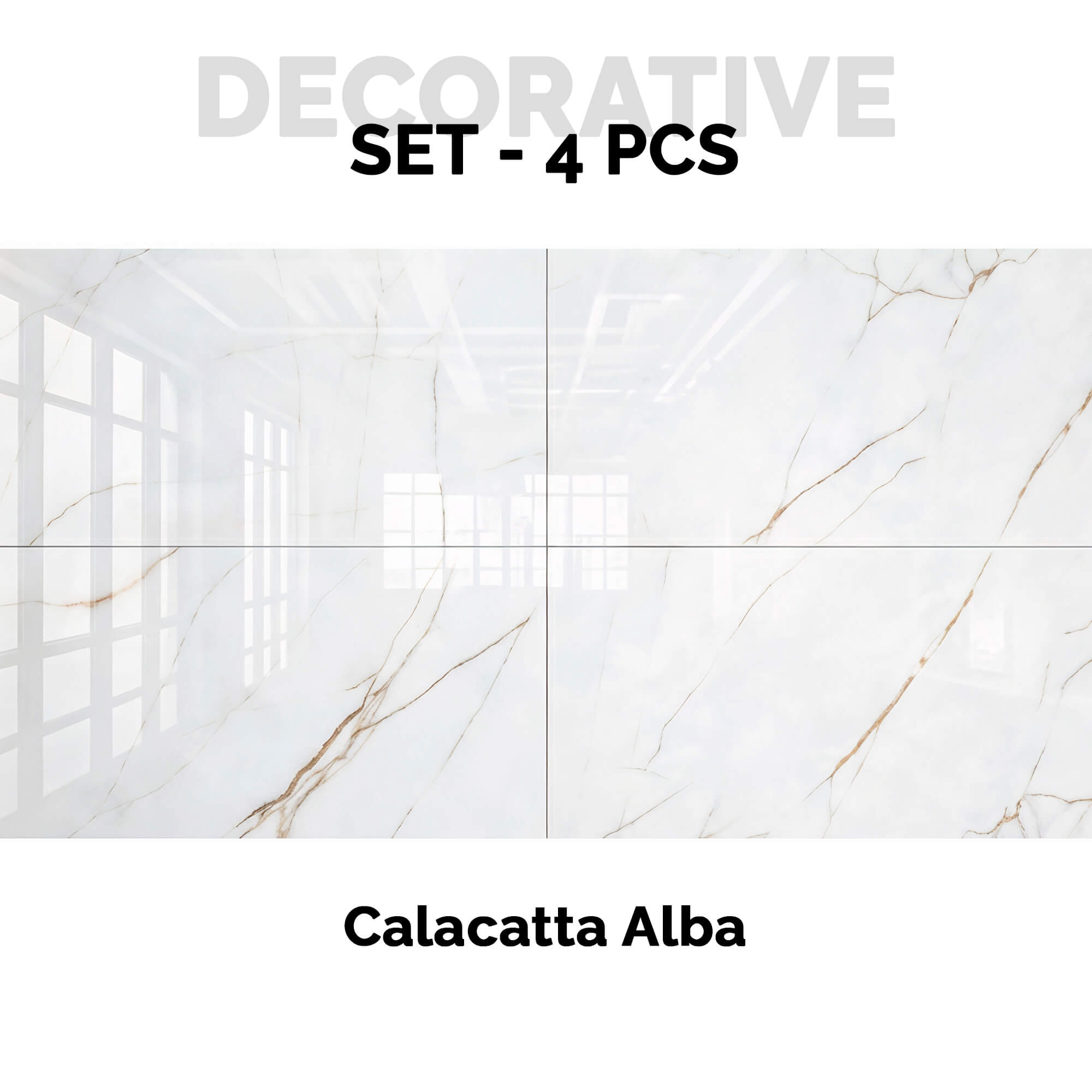 Revestimiento de Pared efecto Mármol Calacatta Alba 120x60cm - Panel impermeable y fácil instalación