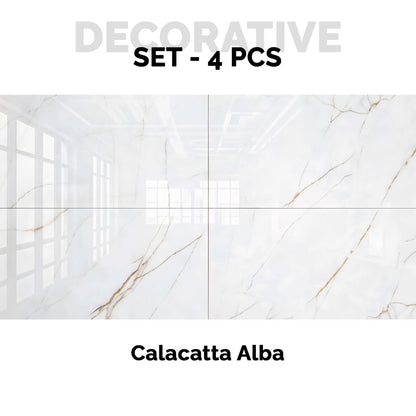 Revestimiento de Pared efecto Mármol Calacatta Alba 120x60cm - Panel impermeable y fácil instalación
