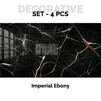 Revestimiento de Pared efecto Mármol Ebano Imperial 120x60cm - Panel impermeable y fácil instalación