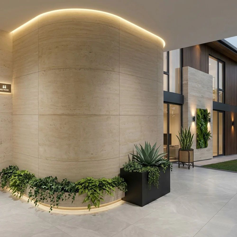 Panel Mural de Piedra Flexible Natural Roma Beige 120x60cm - Revestimiento Pared impermeable