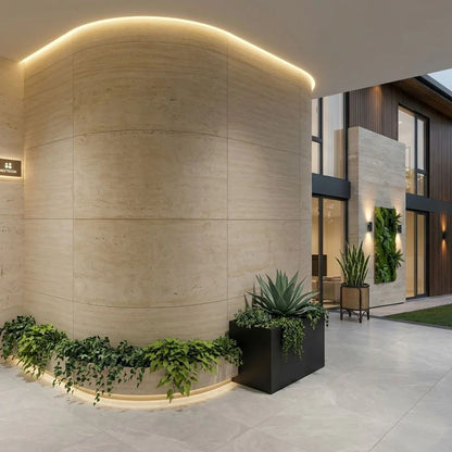 Panel Mural de Piedra Flexible Natural Roma Beige 120x60cm - Revestimiento Pared impermeable