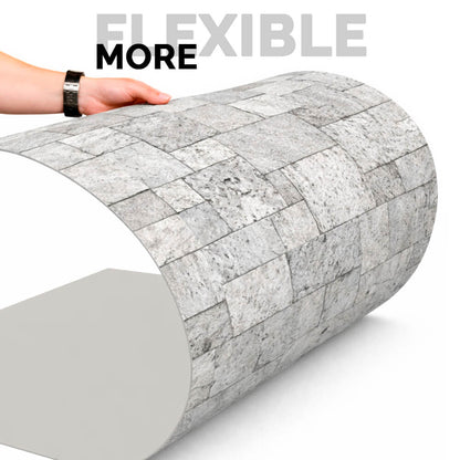 Panel Mural de Piedra Flexible Natural Siena Travertine Gris 120x60cm - Revestimiento Pared impermeable