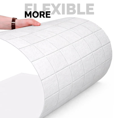 Panel Mural de Piedra Flexible Natural Trieste Mosaic Blanco 118x58cm - Revestimiento Pared impermeable