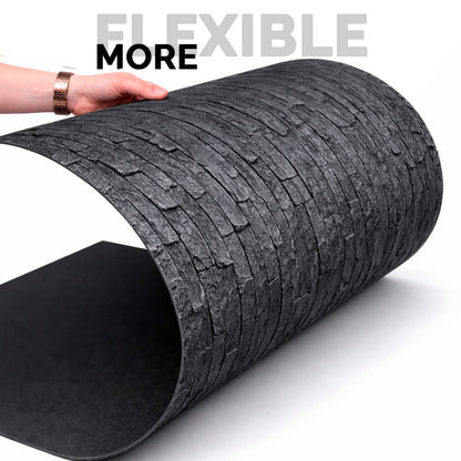 Panel Mural de Piedra Flexible Natural Venecia Negro 120x60cm - Revestimiento Pared impermeable