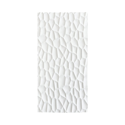 Painel Parede 3D de Poliuretano Rígido PU HD Geometry Série C Branco 120x60cm - Revestimento Decorativo Interior e Exterior