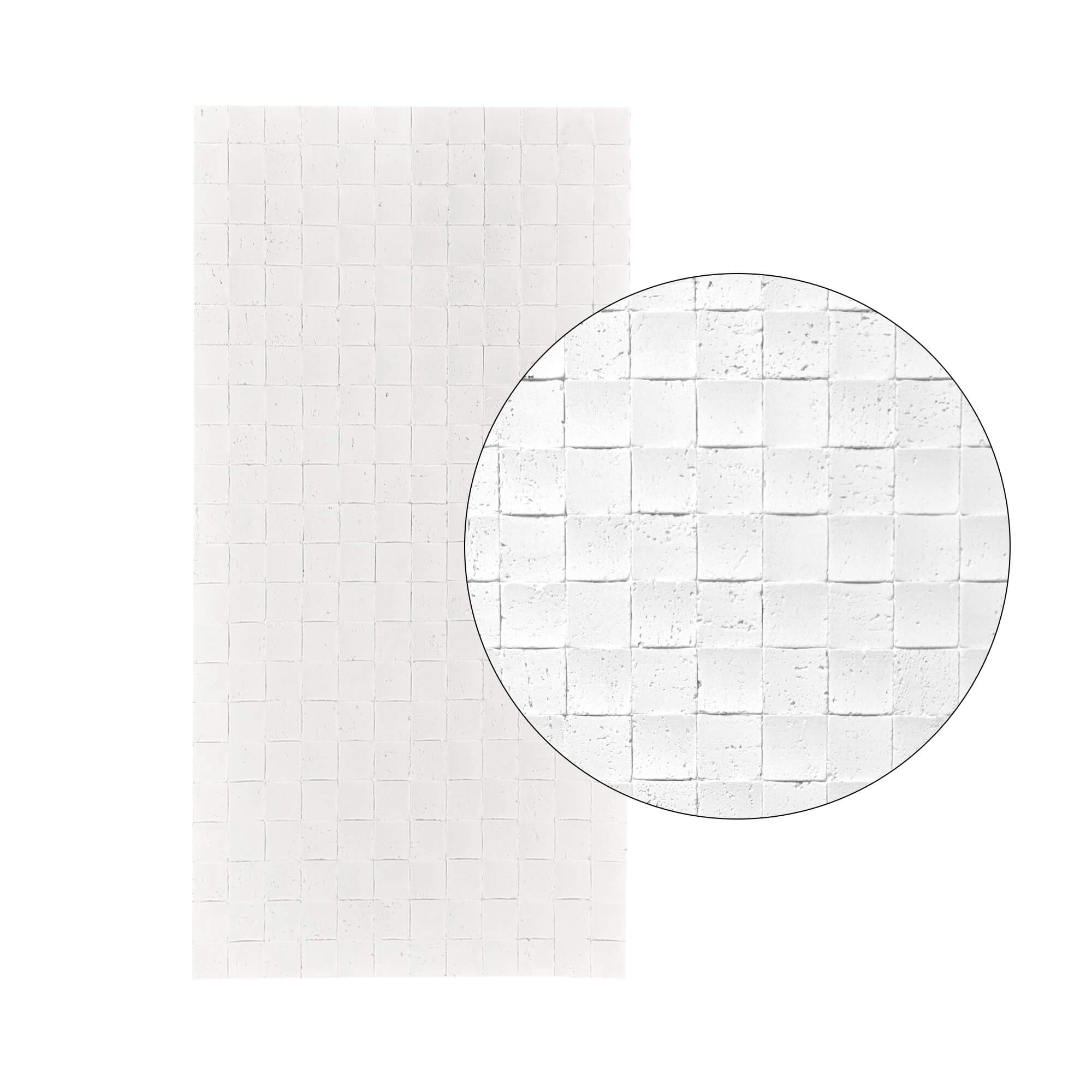 Panel Mural de Piedra Flexible Natural Trieste Mosaic Blanco 118x58cm - Revestimiento Pared impermeable