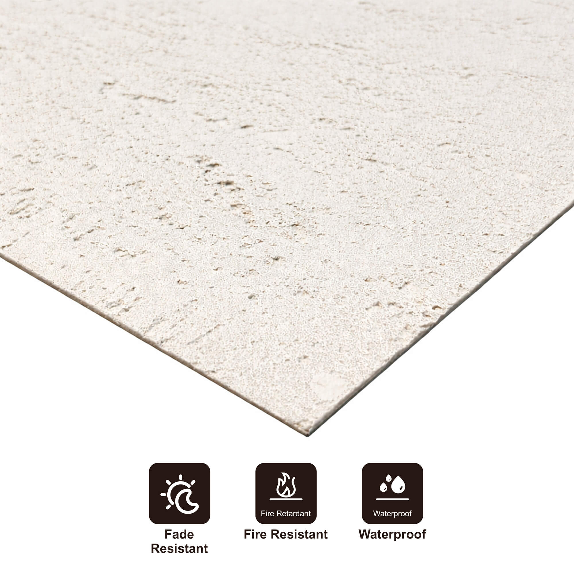 Panel Mural de Piedra Flexible Natural Roma Beige 120x60cm - Revestimiento Pared impermeable