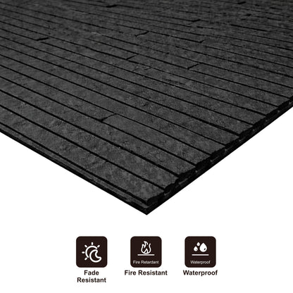 Panel Mural de Piedra Flexible Natural Venecia Negro 120x60cm - Revestimiento Pared impermeable