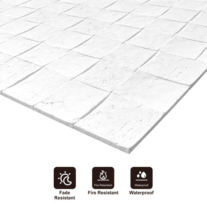 Panel Mural de Piedra Flexible Natural Trieste Mosaic Blanco 118x58cm - Revestimiento Pared impermeable