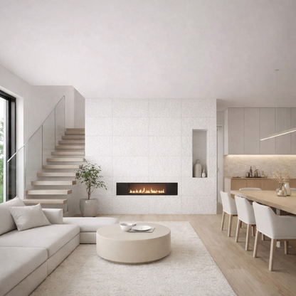 Panel Mural de Piedra Flexible Natural Napoles Blanco 120x60cm - Revestimiento Pared impermeable