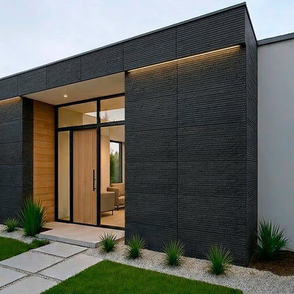 Panel Mural de Piedra Flexible Natural Venecia Negro 120x60cm - Revestimiento Pared impermeable